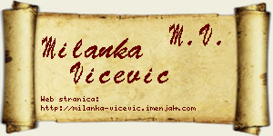 Milanka Vićević vizit kartica